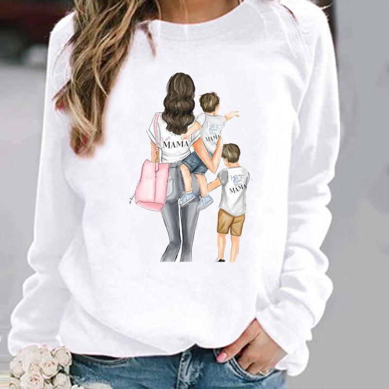 Women's Round Neck Pullover Hoodie for Spring, Autumn, and Winter