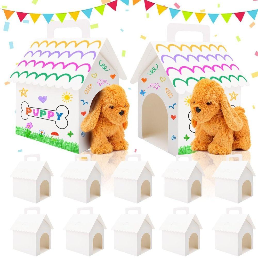 Blank Paper Gift Boxes Miniature Boxes Dog House Shaped Boxes Treat Gift Boxes  Home Decor
