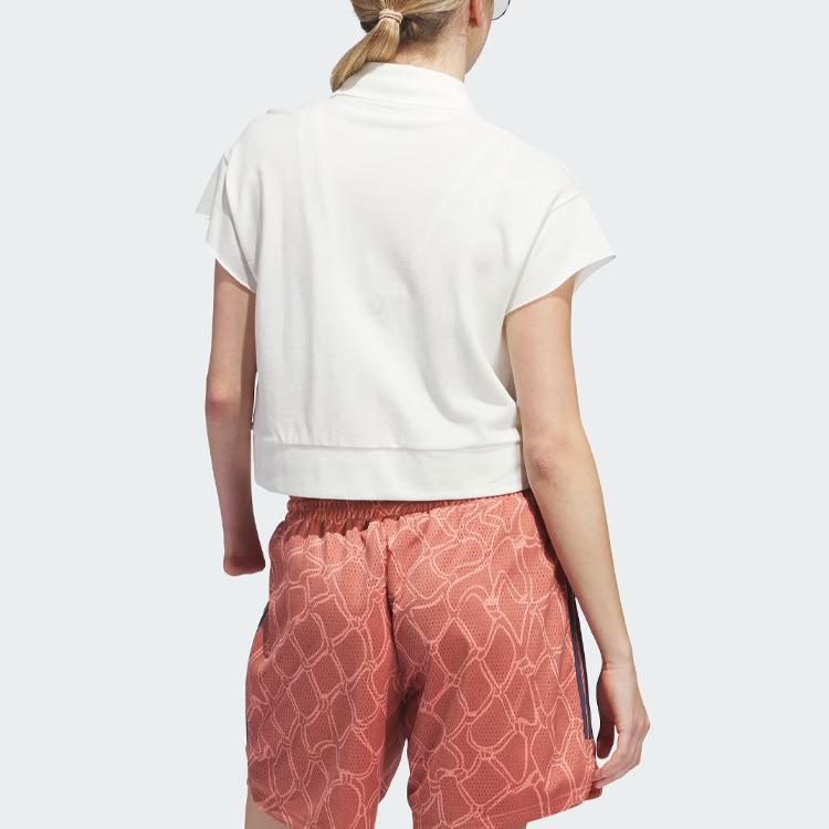 Adidas Оригинальная рубашка поло с однотонным логотипом, спортивная рубашка поло с коротким рукавом, женские топы Han-Jade-White IJ5224