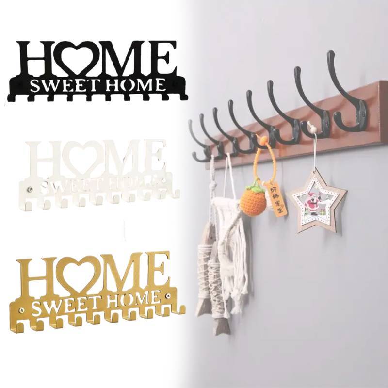 Modern Iron Home Letter Key Towel Organizer With Screw Mount For Household Storage