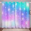 Радужные шторы с принтом тай-дай, плотные шторы для девочек, спальня, мерцающие звезды, гостиная, домашний декор, двустворчатые открытые слева и справа