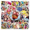 50 Pcs One Piece Anime Stickers Waterproof Cartoon Characters Decals For Phone Laptop Water Bottle Decoration Anime Fans