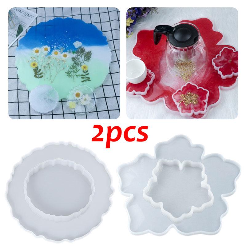 Поднос для чая, силиконовая форма, смола, агат, круглая форма для цветов, форма «сделай сам»