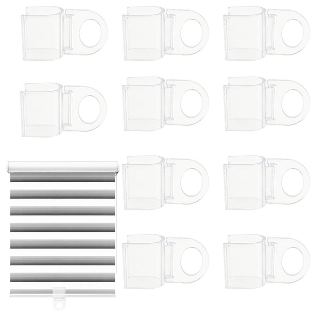Pack Of 10 Transparent PVC U Shaped Curtain Clips Roller Shade Pull Handle For Home Decoration Easy Installation