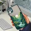 Роскошный Чехол для Телефона с Горным Водопадом для IPhone 11 12 13 14 15ProMax XS X XR 7 8 14 15 Plus SE2020 Пейзаж Матовый Жесткий Чехол