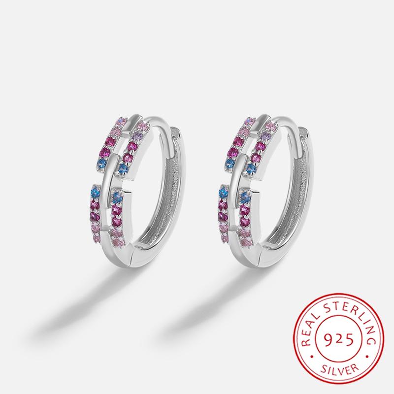 Высококачественные серьги из стерлингового серебра для женщин, модные красочные серьги с цирконом, вечерние украшения, подарок на годовщину, серебряные украшения S925