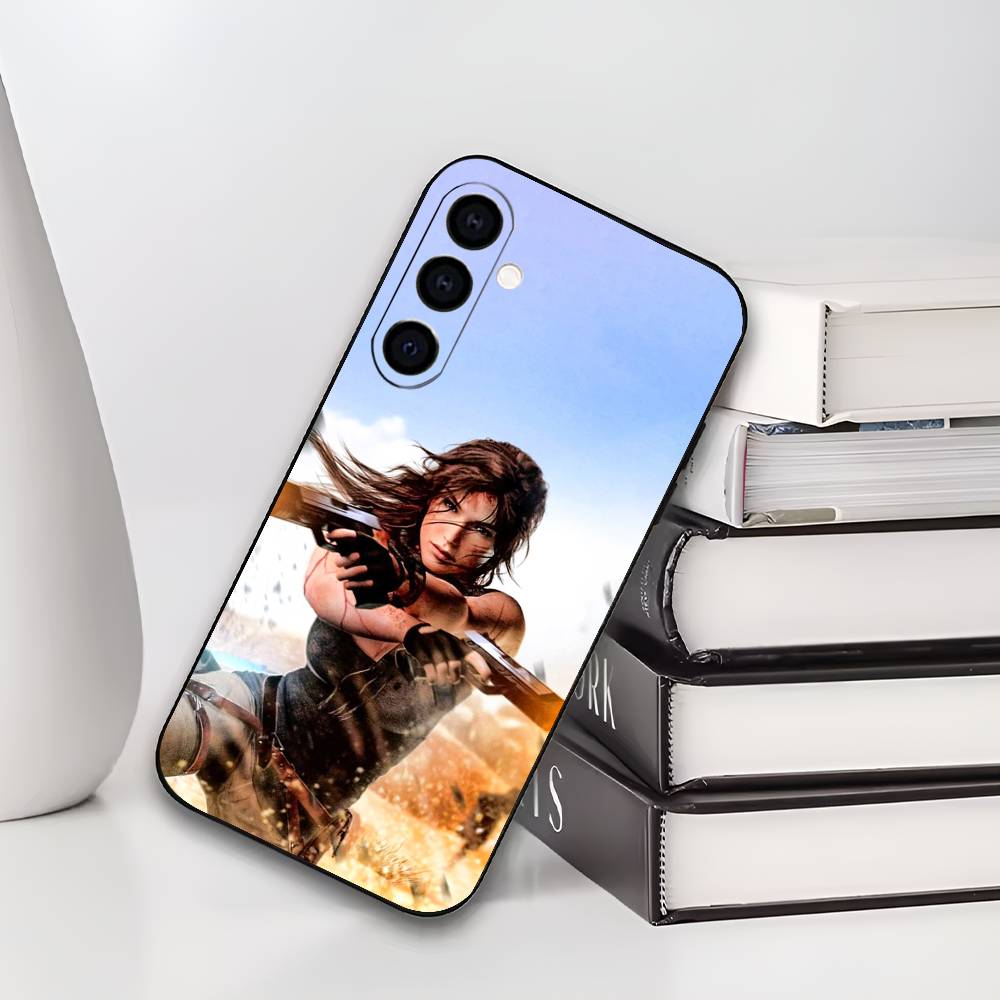 L-Lara Croft T-Tomb R-Raider Phone Case For Samsung Galaxy A73,A72,A71,A70,A53,A52,A51,Others Soft Black Cover