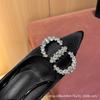 [Spot] Rhinestone pointed black French stiletto sexy European and American high heels women's 2025 new spring shoes