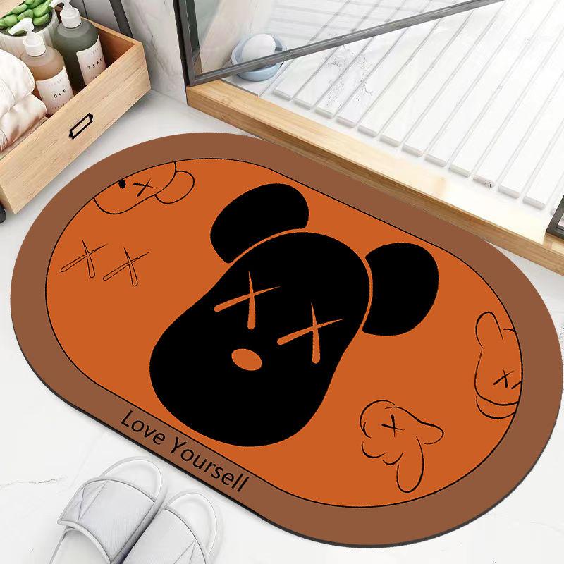 Впитывающие подушечки из диатомовой слизи, коврик для домашнего туалета, дверной проем в ванную комнату, нескользящий ковер, коврики для ванной комнаты