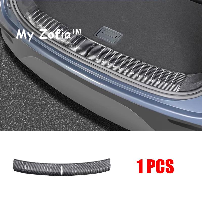 AQ2 For BYD TANG EV TANG 2024 2025 2026 Car Carbon Fiber ABS Rear Bumper Door Sill Plate Stickers Protector Cover Trim Accessories
