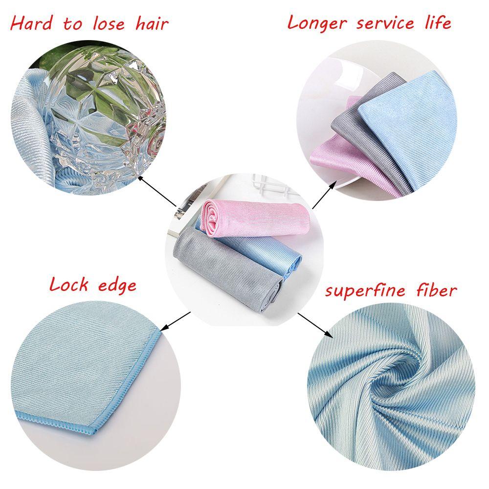 Microfiber Scouring Pad Rags No Lint Wipe Mirror Water Absorption Glass Cleaning Washing Towel