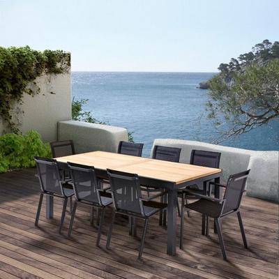 Комплект садовой мебели Bali T 8 / 12 + F 8 Черный Тик Wilsa Garden