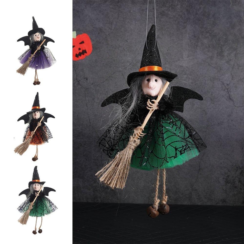 Держа метлу Хэллоуин Ведьма Подвеска Смешной Хэллоуин Подвеска Декор Творческий Ведьма Кукла Сад