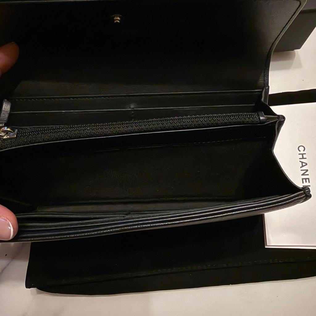 Used Final Price Reduction! Beautiful CHANEL Black Caviar Skin Long Wallet