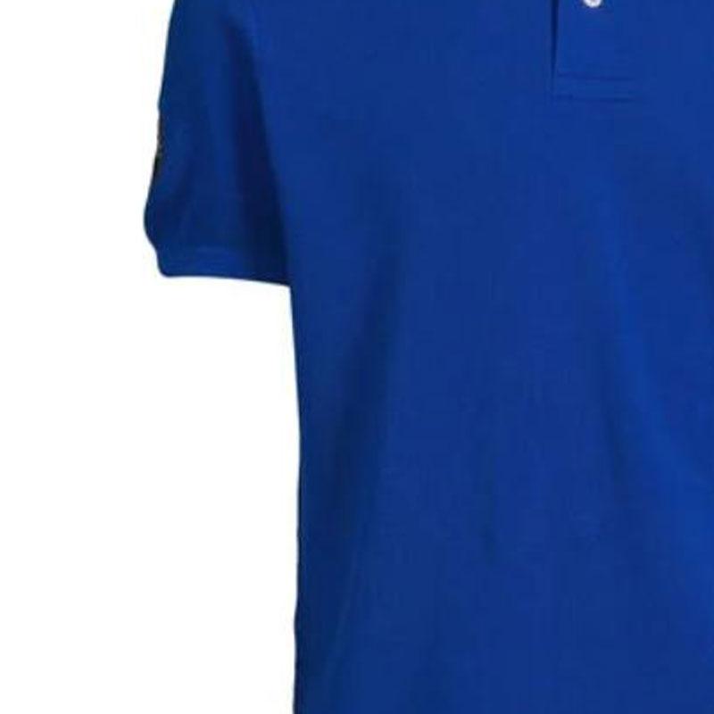 Polo Ralph Lauren Полосатая рубашка поло с вышитым пони с коротким рукавом Мужская рубашка поло Синий 710918851-007