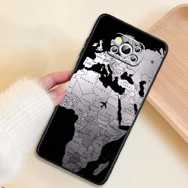 Модный узор с самолетами Для Xiaomi Mi Poco F3 F4 F5 F6 X3 X4 X5 X6 X7 M3 M4 M5 M6 M7 GT Pro 5G Черный чехол для телефона