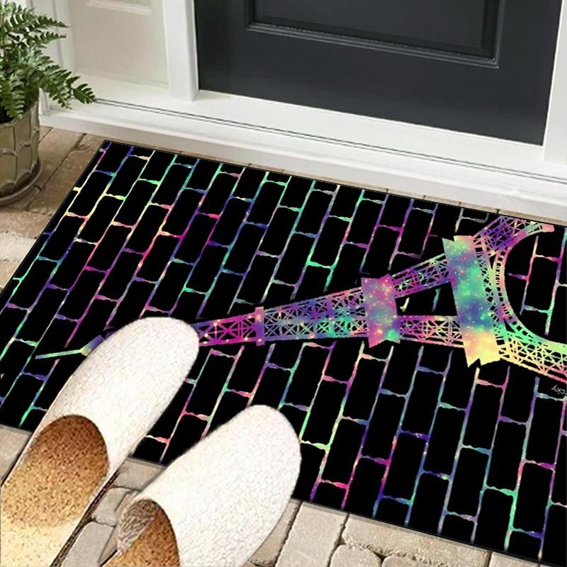Parisian Eiffel Tower Romance Office Rug Chair Mat, Entryway Carpet, Suitable for Front Door, Bedroom, Living Room, Desk, Holiday Gift