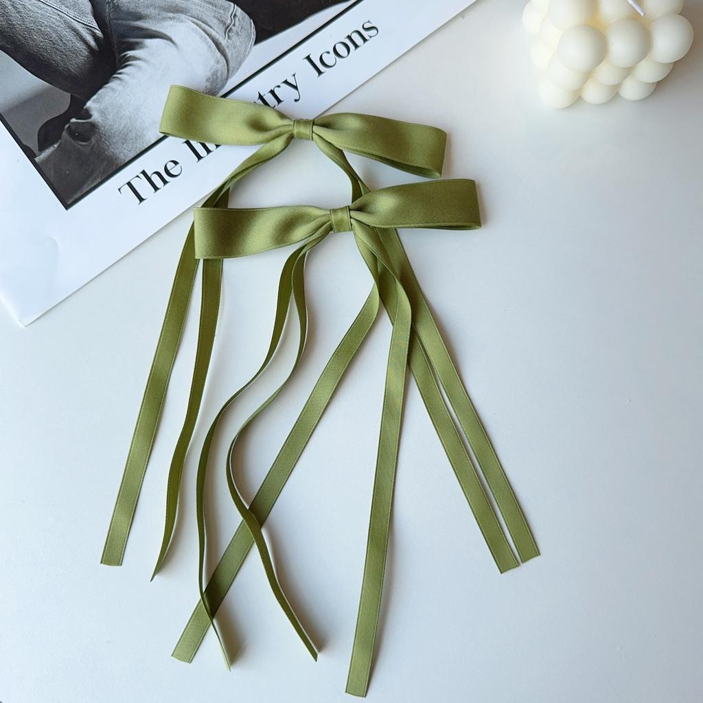 2PCS New Cute Princess Fashion Solid Ribbon Bow Lovely Girls Hairpins Children Headwear Hairgrip Hair Clips Hair Accessories