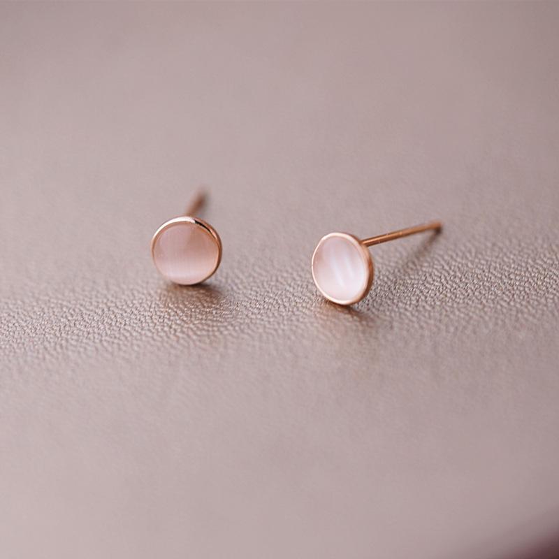 Высококачественное ощущение сережек с камнем кошачий глаз, простые и простые, для сна без снятия, тренд