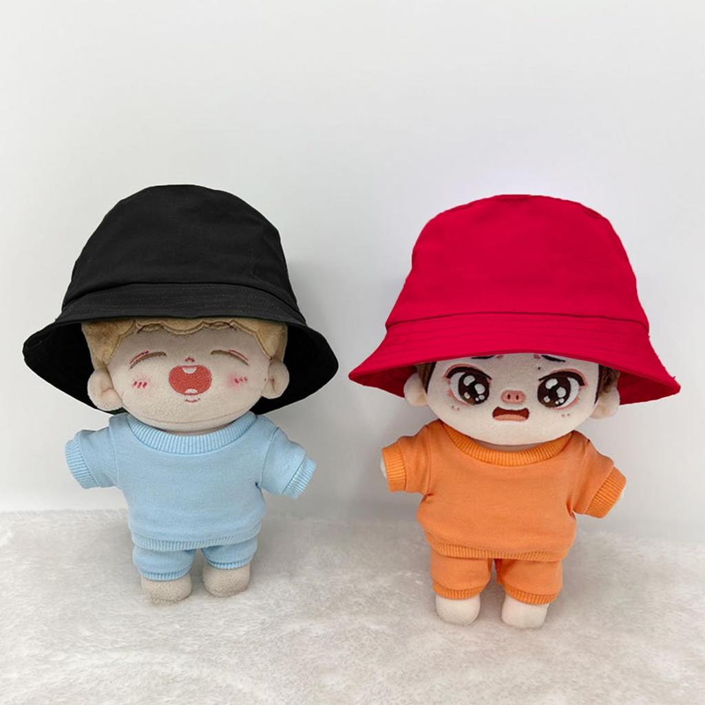 COZENTA Fisherman's Hat (15cm, Black & Beige) for Plush Dolls