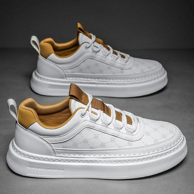 Модные мужские повседневные туфли на платформе с толстой подошвой из кожи белого цвета, мужские кроссовки для занятий спортом на открытом воздухе Zapatillas Hombre
