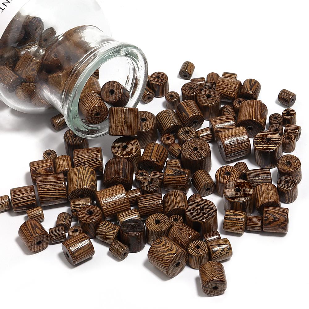 20-100 шт. Натуральные цилиндрические деревянные бусины для изготовления браслетов, круглые деревянные бусины-разделители, DIY, ручная работа, подвески для ожерелий, аксессуары