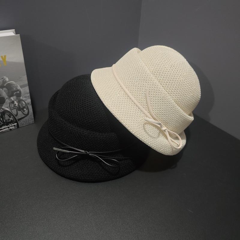 New French high-quality dome bow bucket hat women's spring and summer high-end temperament versatile top hat