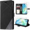 Case for Samsung Galaxy A16 5G/4G - BOOLING - Shockproof Protection Synthetic Leather Black - 2 Tempered Glass