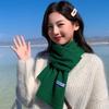 Versatile Warm Neck Warmer Coldproof Solid Color Knitted Scarf Windproof Scarves Bib Autumn and Winter