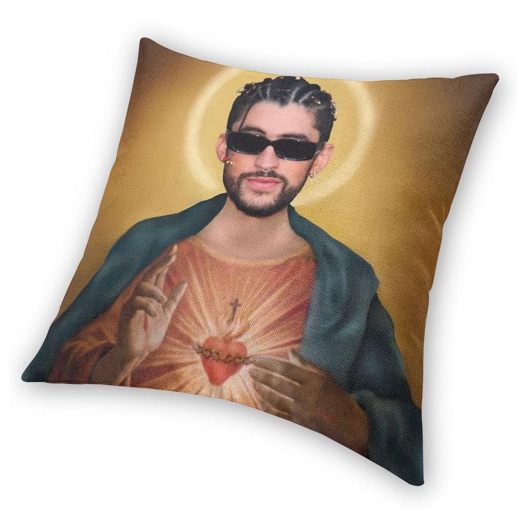Saint Bad Bunny Pillowcase Soft Polyester Cushion Cover Decor Pillow Case Cover Home Drop Shipping 45X45cm
