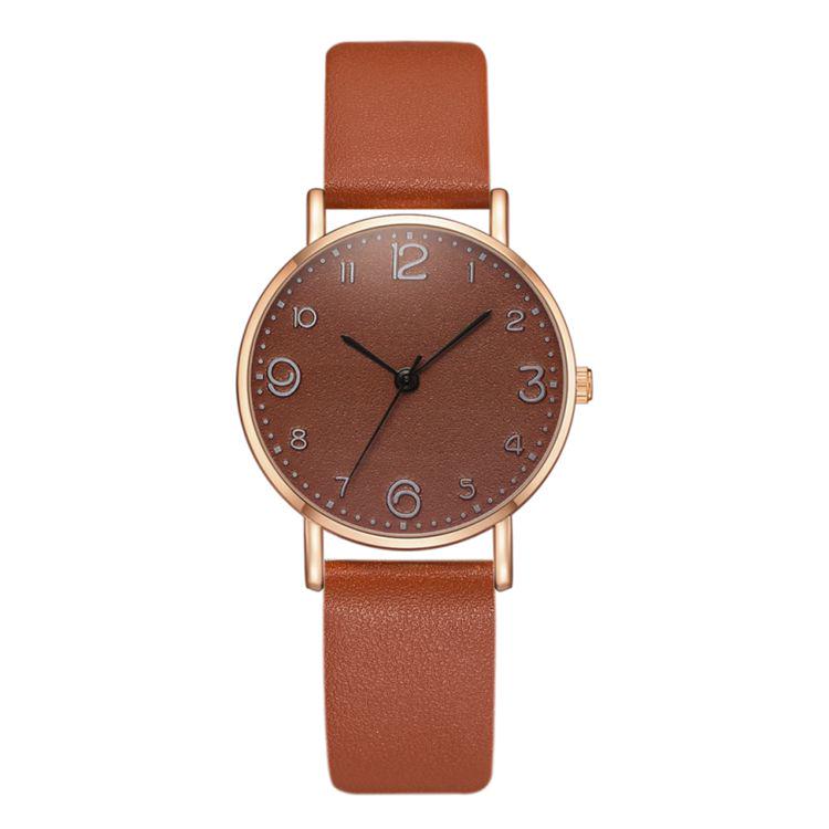 Wrist Изысканные женские наручные часы с круглым циферблатом и ремешком в одном тоне