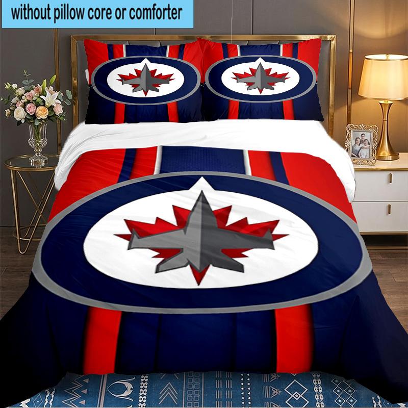 Winnipeg Crest Hockey 3PCS Bedding set,Ideal for 1pc Duvet Cover And 2pcs Pillowcases Perfect for Fan gift,Ideal for Bedroom, Dormitory