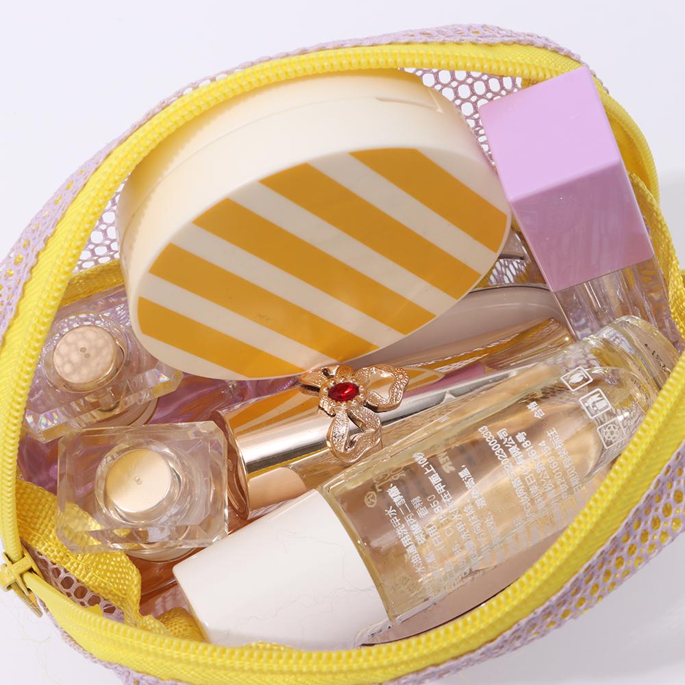 Сетчатая косметичка большой вместимости, цвет дофамина, кошелек для монет, прочная сумка для хранения