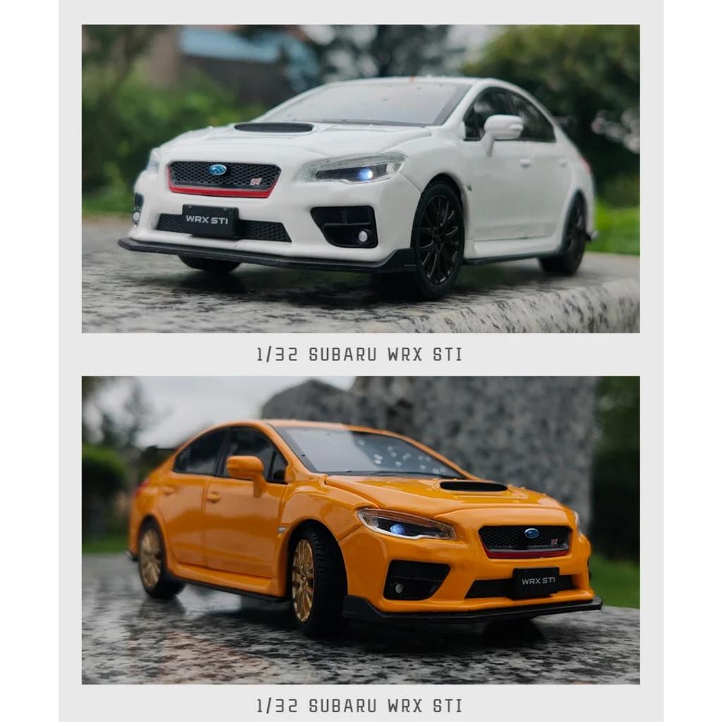 1/32 Модель спортивного автомобиля из сплава Subaru WRX STI Литая под давлением Имитация Металлическая игрушка Модель гоночного автомобиля Коллекция Звук и свет Детский подарок
