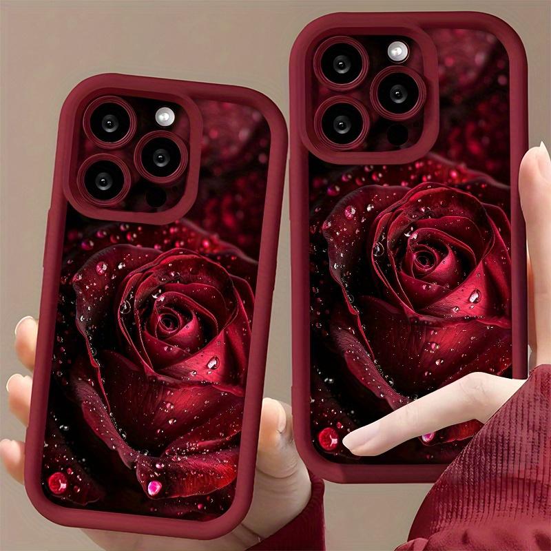 Потрясающий чехол для телефона с узором «Капли дождя и роза» для Samsung S25 S24 S23 S22 S21 S20 F06 M16 Note 20 FE Plus Ultra 4G 5G Мягкий силикон