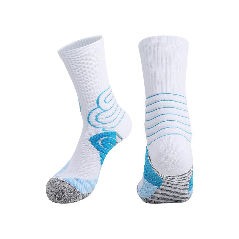 High-Top Basketball Socks Actual Combat Long-Tube Badminton Towel Socks Sweat-Absorbing Zhongbang Running Socks Medium-Tube Sports Socks