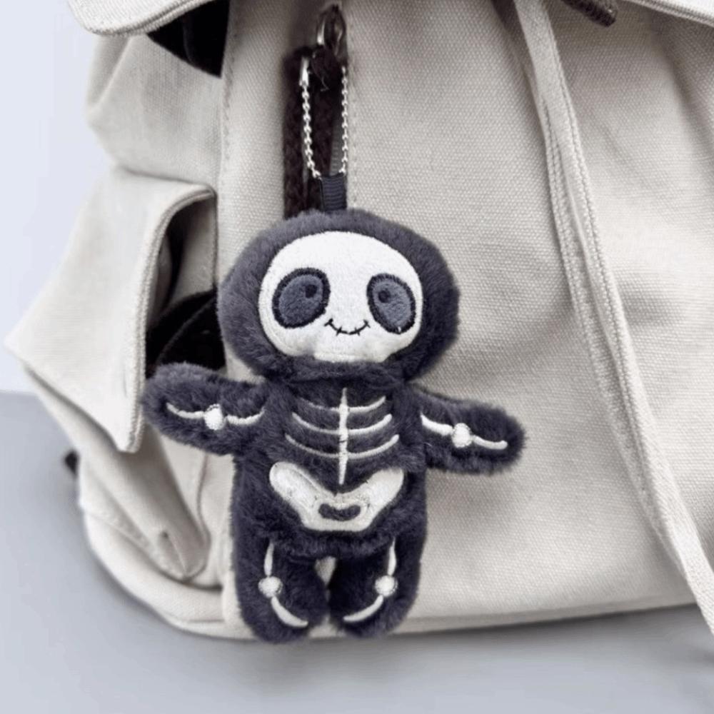Stuffed Bag Pendant Skeleton Key Hanging Fashion Halloween Plush Keychain Bag Decoration
