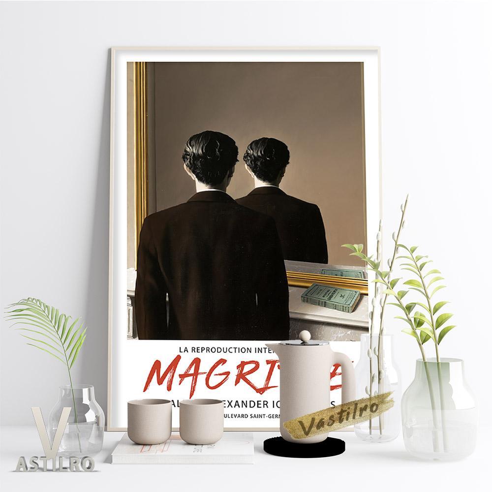Rene Magritte Surrealist Exhibition Museum Posters Cannot Be Copied Classic Canvas Painting