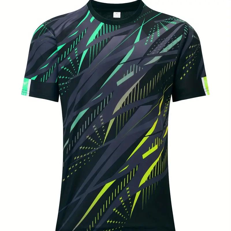 Striped Sports T-Shirt For Men Summer 3d Printed Short Sleeve Outdoor Running Training Tees Fashion Casual Top Men's Clothing