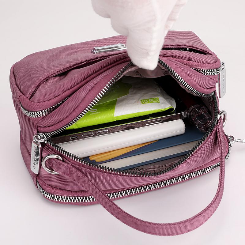 Маленькая сумка через плечо для женщин, симпатичная, стильная, для девочек, с несколькими карманами, высококачественная сумка, нейлоновая женская сумка-мессенджер, модная