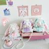 Lolita Bow Lop Ear Rabbit Lucky Bag Cute Soft Sister Pearl Chain Drawstring Messenger Storage Bag