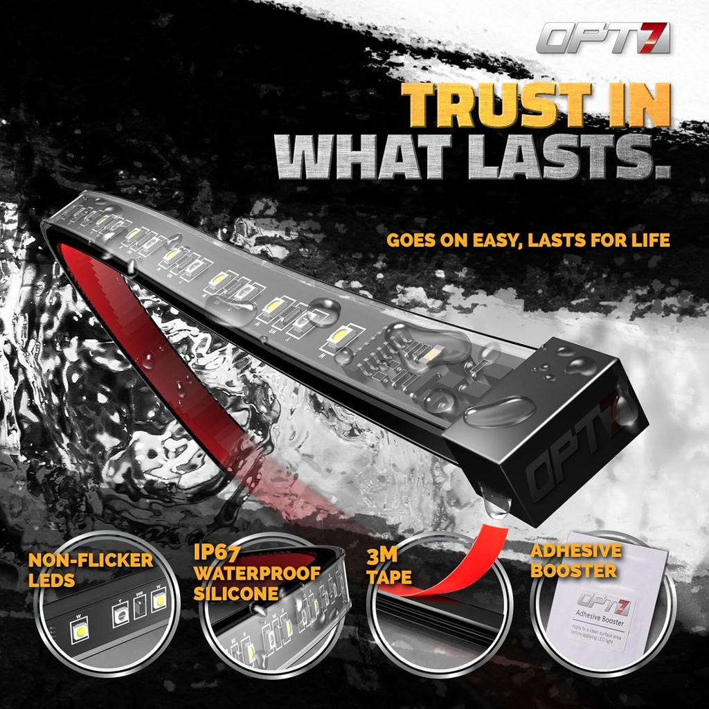 OPT7 Sidekick 78" Running Board Lights 2PCS LED Strips w/Sequential Amber Turn Signal, DRL, White Courtesy Light for Extended Crew Cab Trucks Pickup