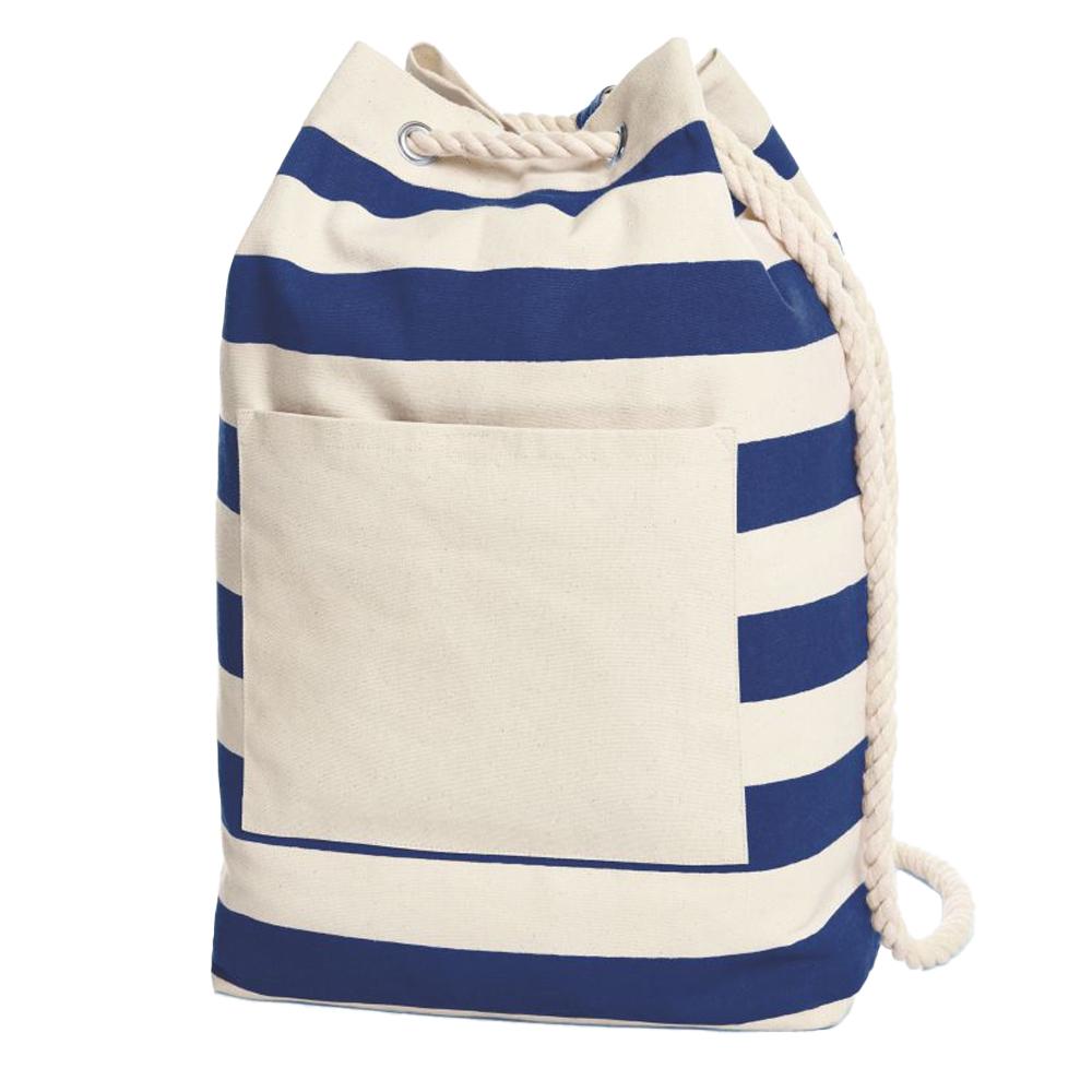 Halfar Contrast Striped Beach Drawstring Bag