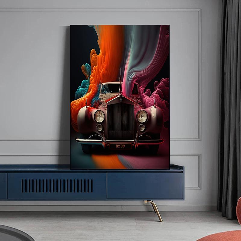 Классические красочные современные футуристические автомобили холст, задыхающиеся, крутые постеры и принты с суперкарами, настенное искусство для гостиной, для мальчиков, домашний декор, без рамки