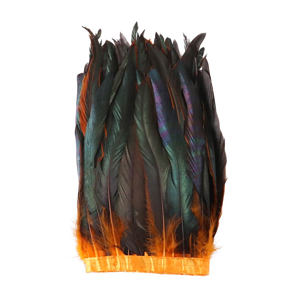 1М золото серебро петушиное перо отделка лента 25-30 см натуральные перья бахрома для свадебной вечеринки украшение одежды плюмаж поделки