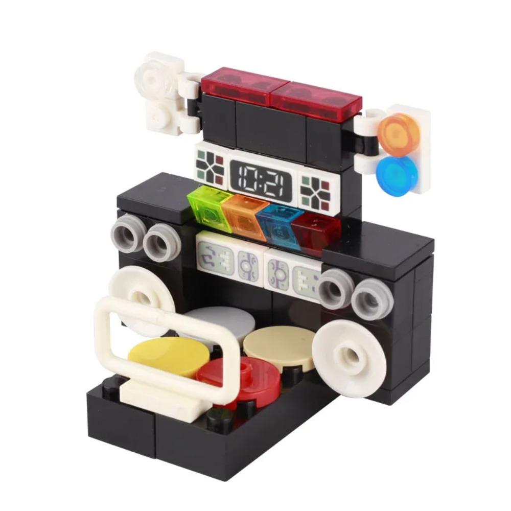 MOC City House Building Block Kitchen Office Bedroom Piano Bed Sofa icebox Lamp Bookshelf Fish Tank Bricks Set Toys