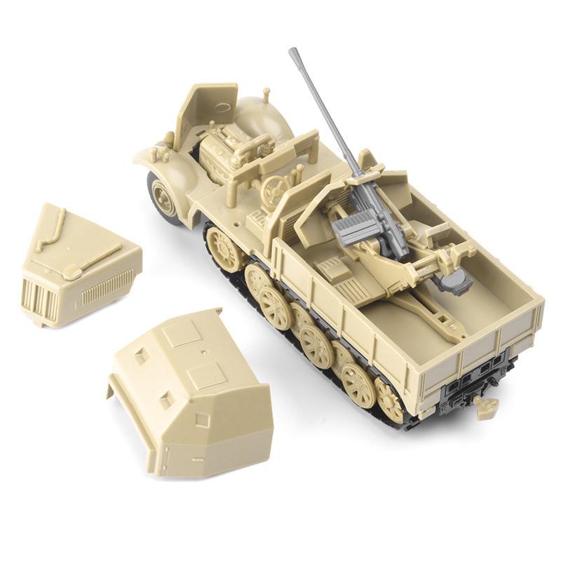 1/72 Немецкий полугусеничный зенитный бронетранспортер SD.KFZ.7/2 с зенитным орудием Flak37 Военная модель-игрушка Сборка A28