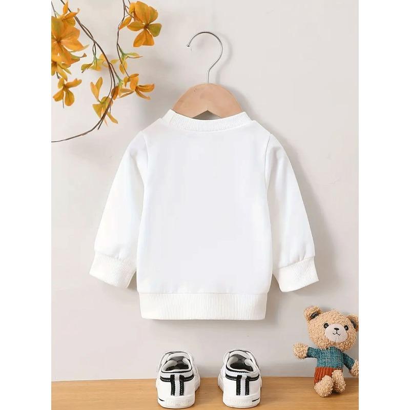 European sizes Cute Cartoon Dog Print Pattern 0-3 Years Old Kid Comfortable Spring Thin Round Neck Sweatshirt Suitable for Outdoor Wear