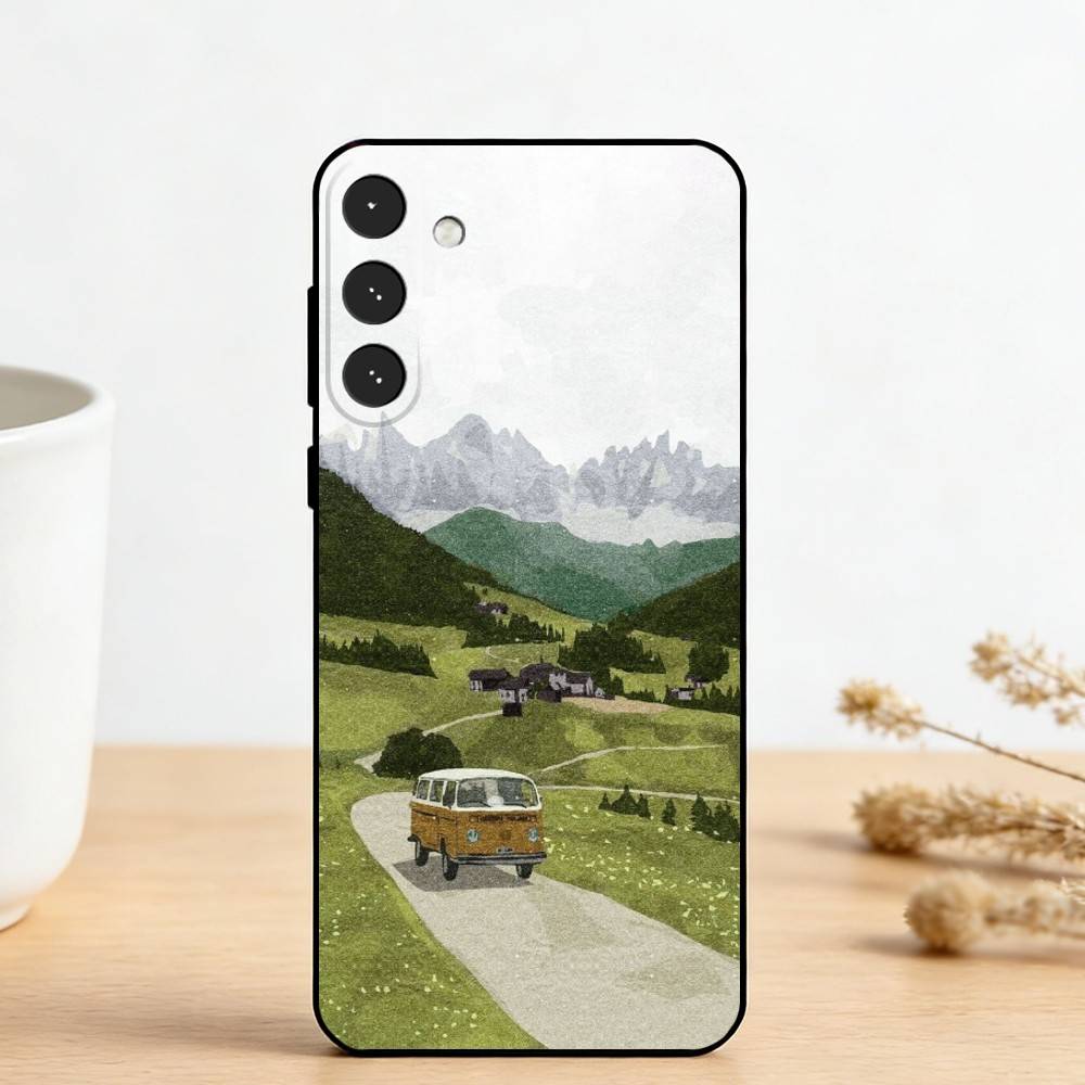 C-Cars and Distances Phone Case For Samsung Galaxy A73,A72,A71,A70,A53,A52,A51,Others Soft Black Cover