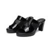 Women's 2024 Summer Cool Slippers with Water Platform and Thick Mid Heel Button Closure New Mesh Design